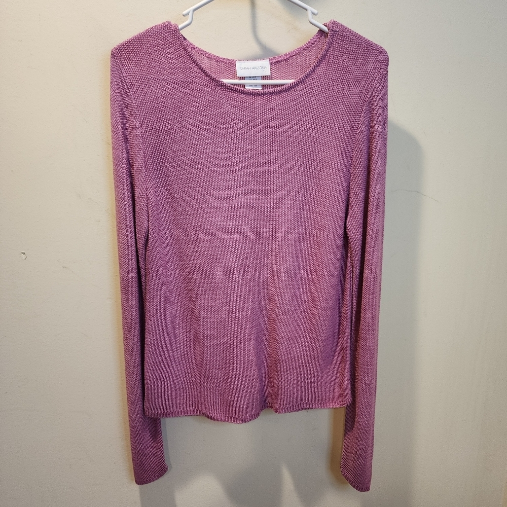 SARAH ARIZONA Pink Long Sleeve Sweater Size S